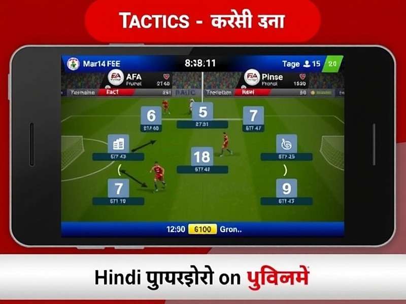 FIFA 14: Jamshedpur FC Manager mobile gameplay showing tactics screen in Hindi